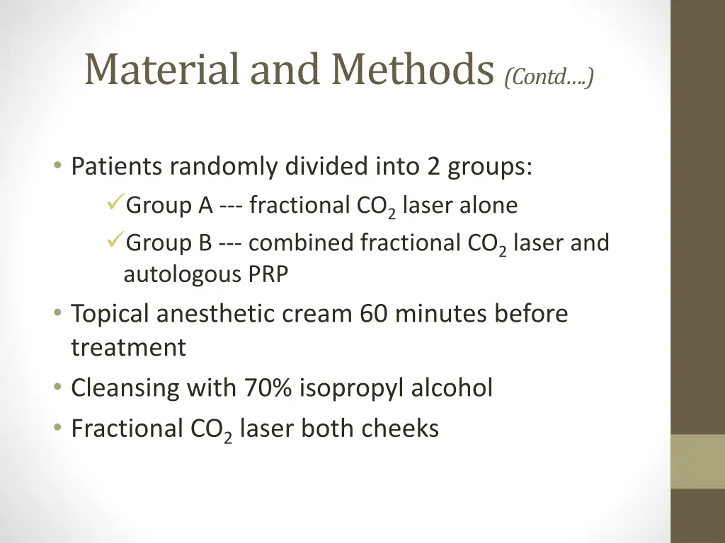 material and methods contd
