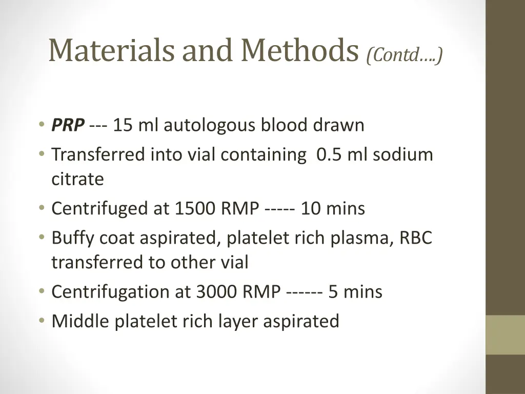 materials and methods contd