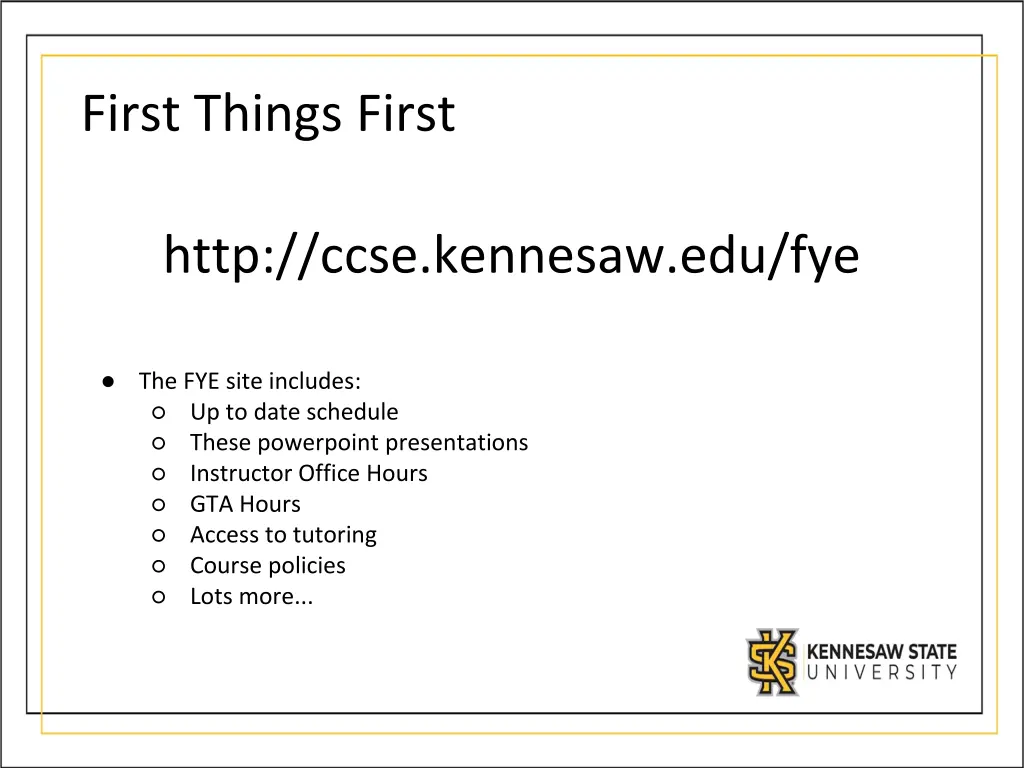 first things first