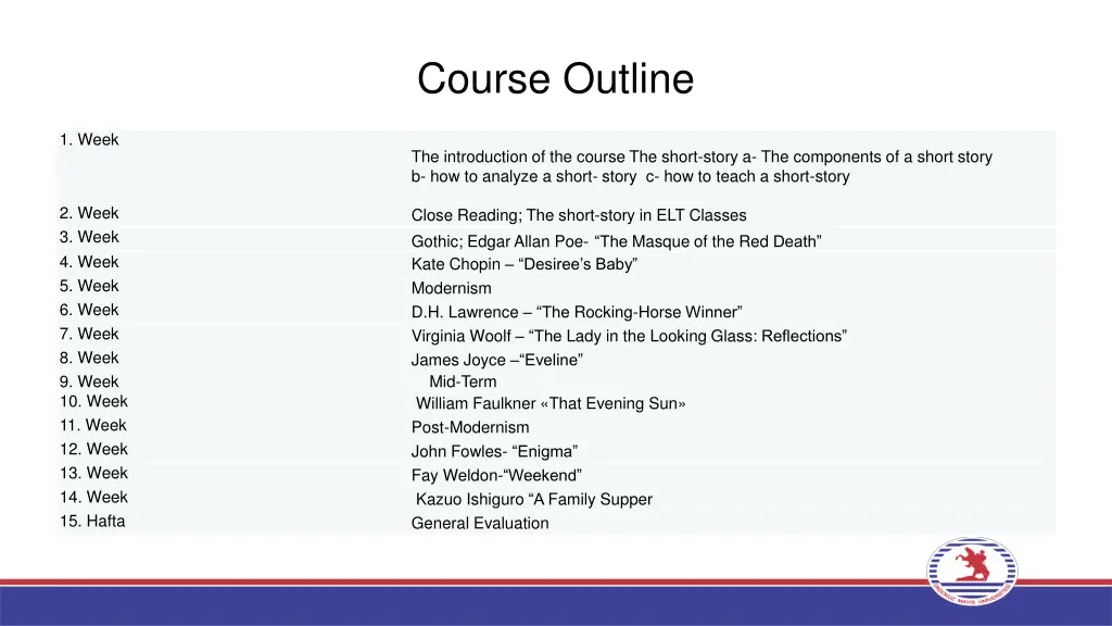 course outline