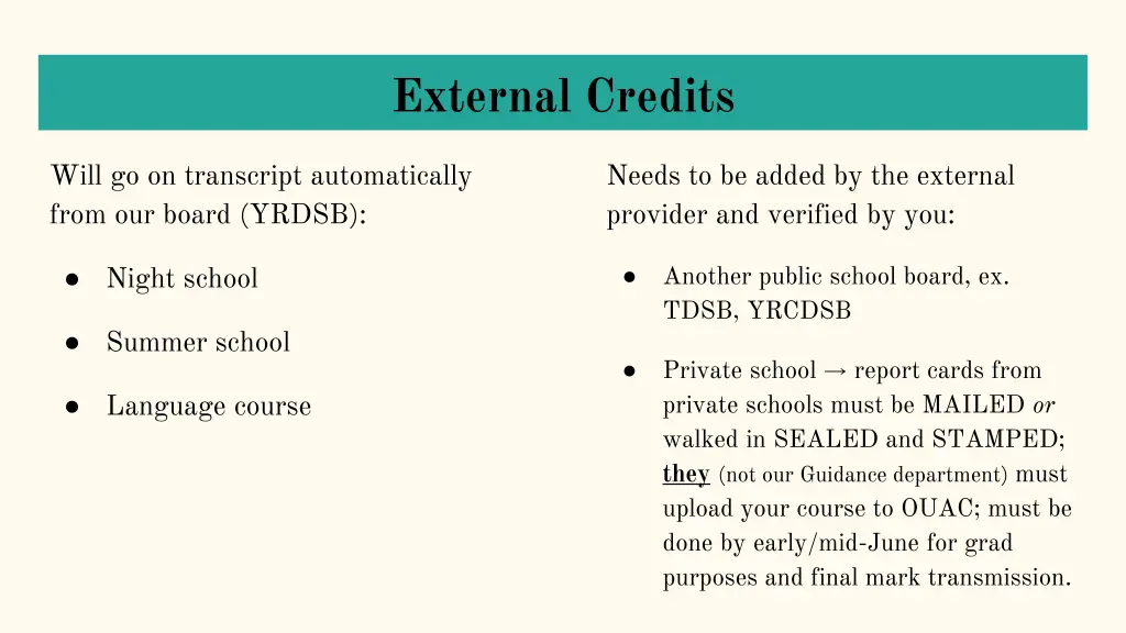 external credits