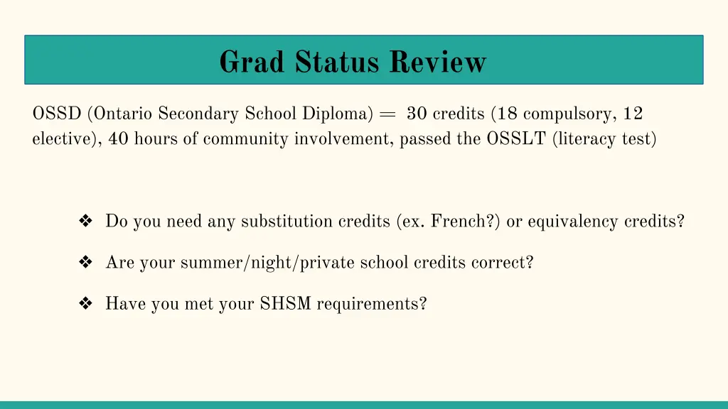 grad status review