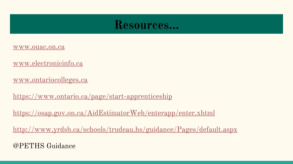 resources