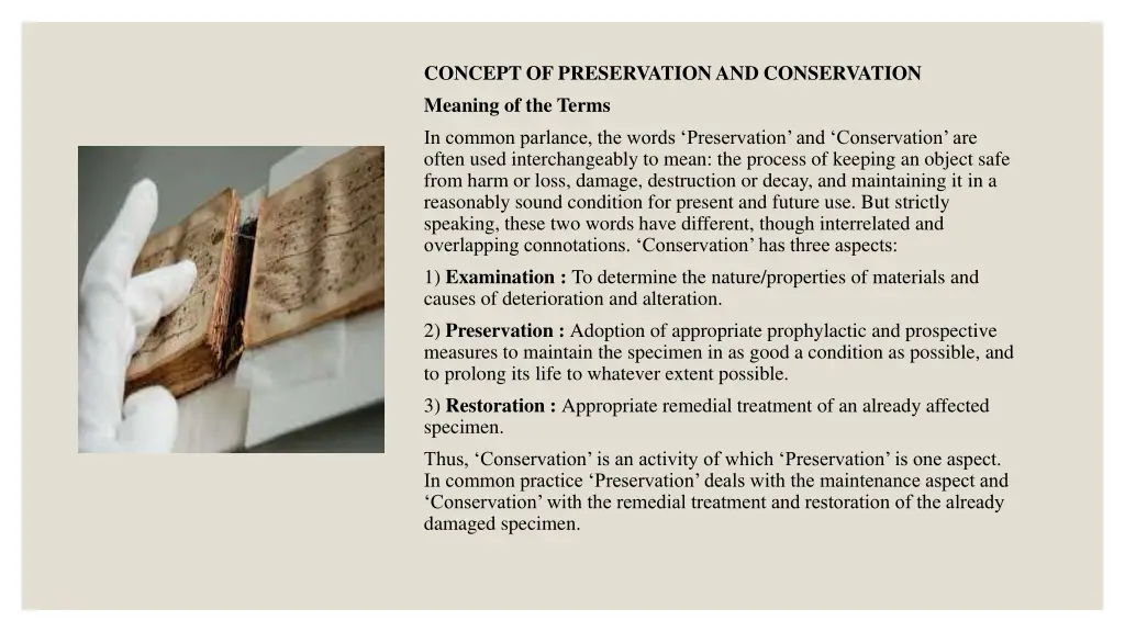 concept of preservation and conservation meaning