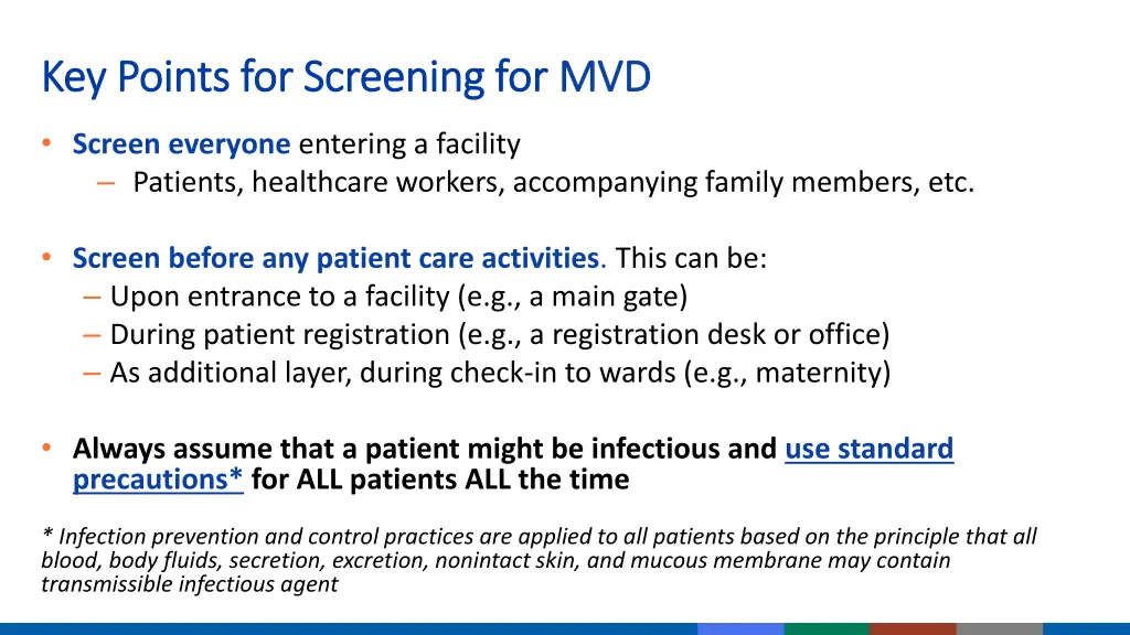 key points for screening for key points