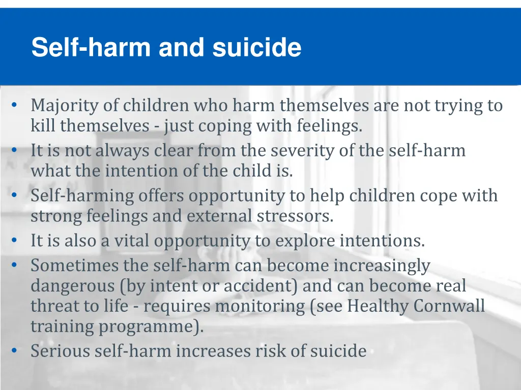 self harm and suicide