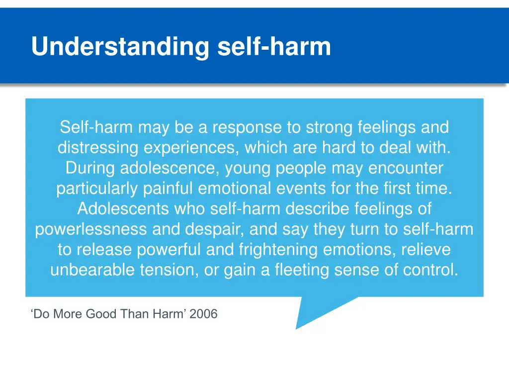 understanding self harm