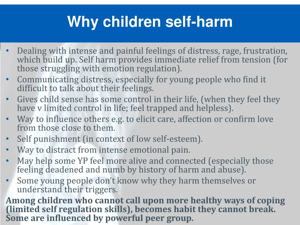 why children self harm