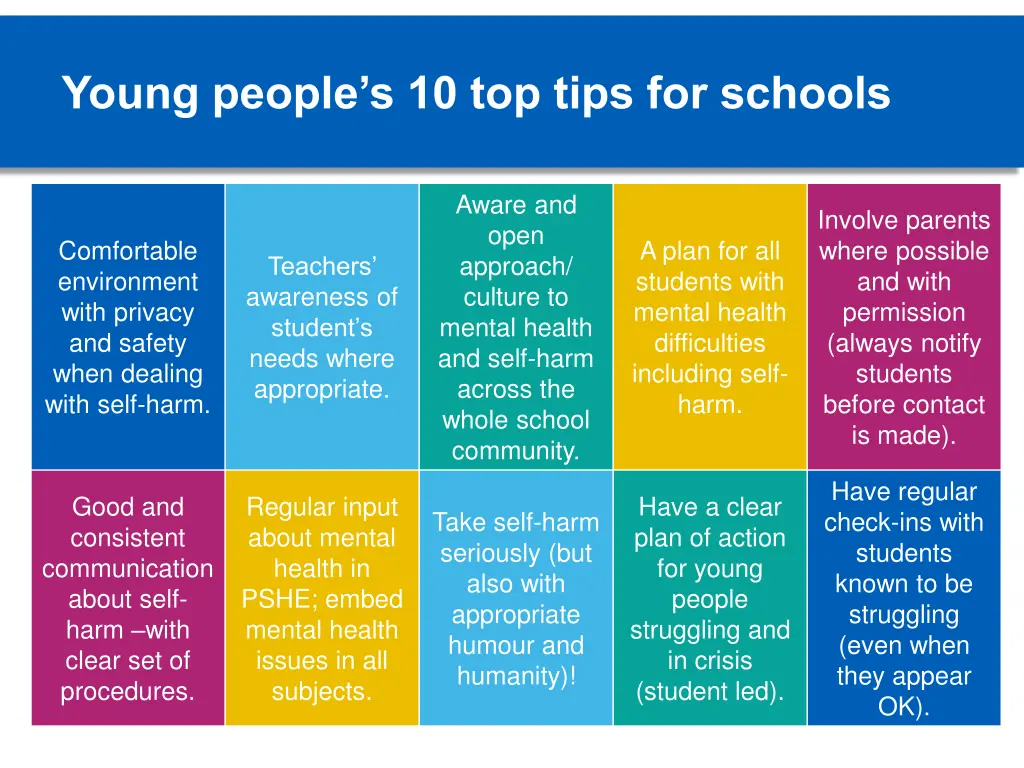 young people s 10 top tips for schools