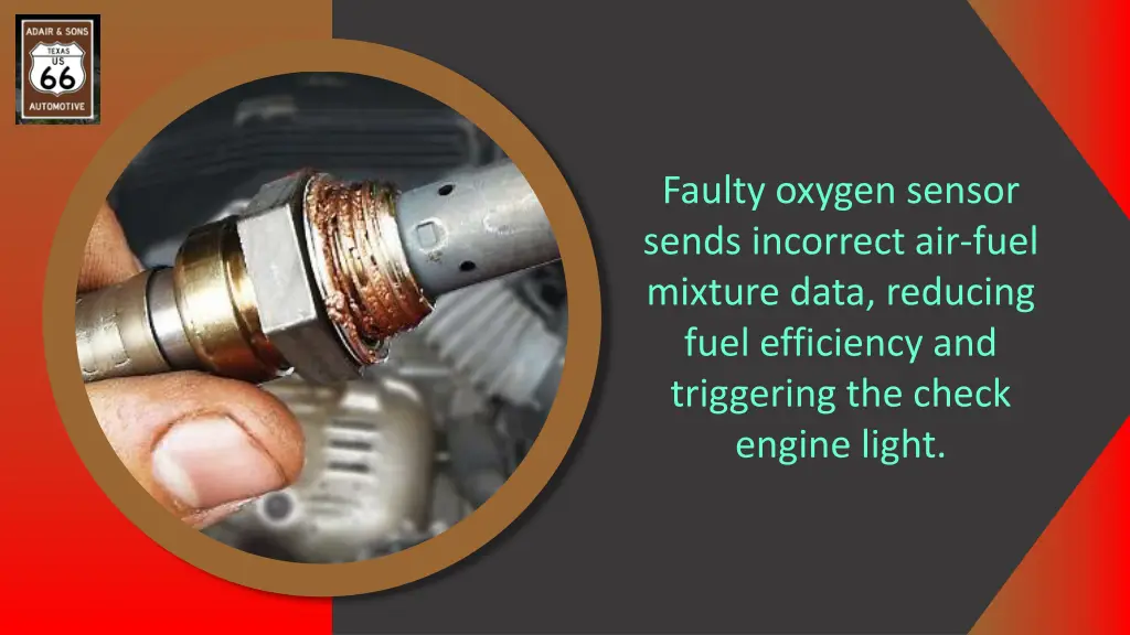faulty oxygen sensor sends incorrect air fuel