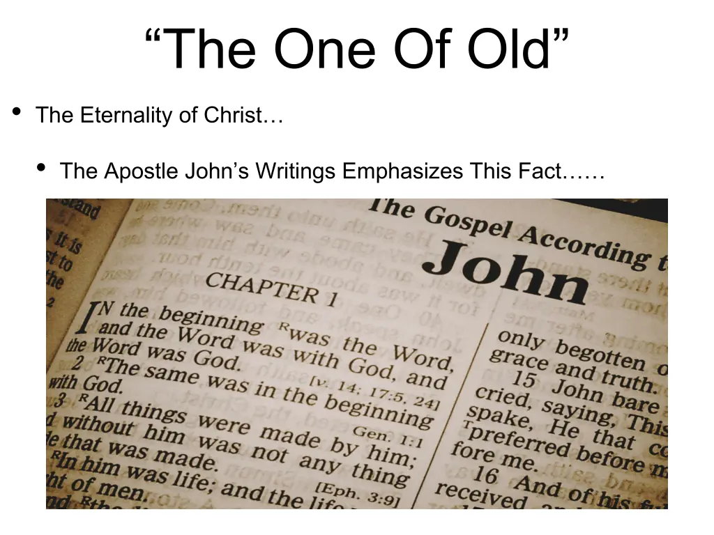the one of old the eternality of christ 2