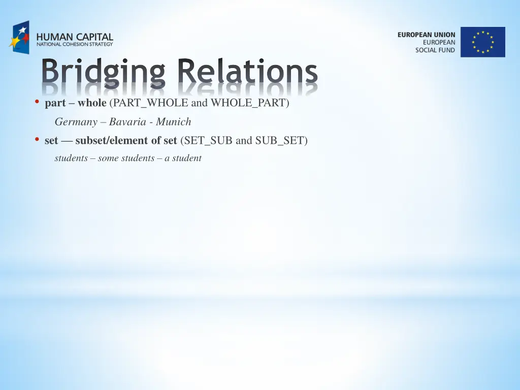 bridging relations part whole part whole 1