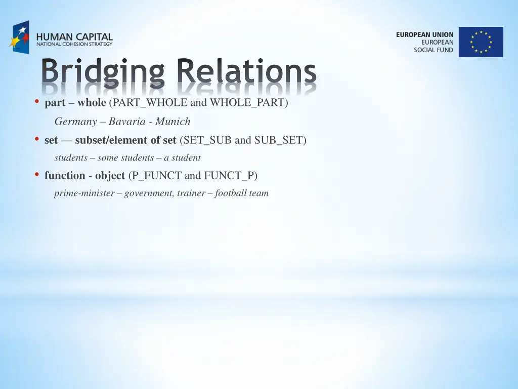 bridging relations part whole part whole 2