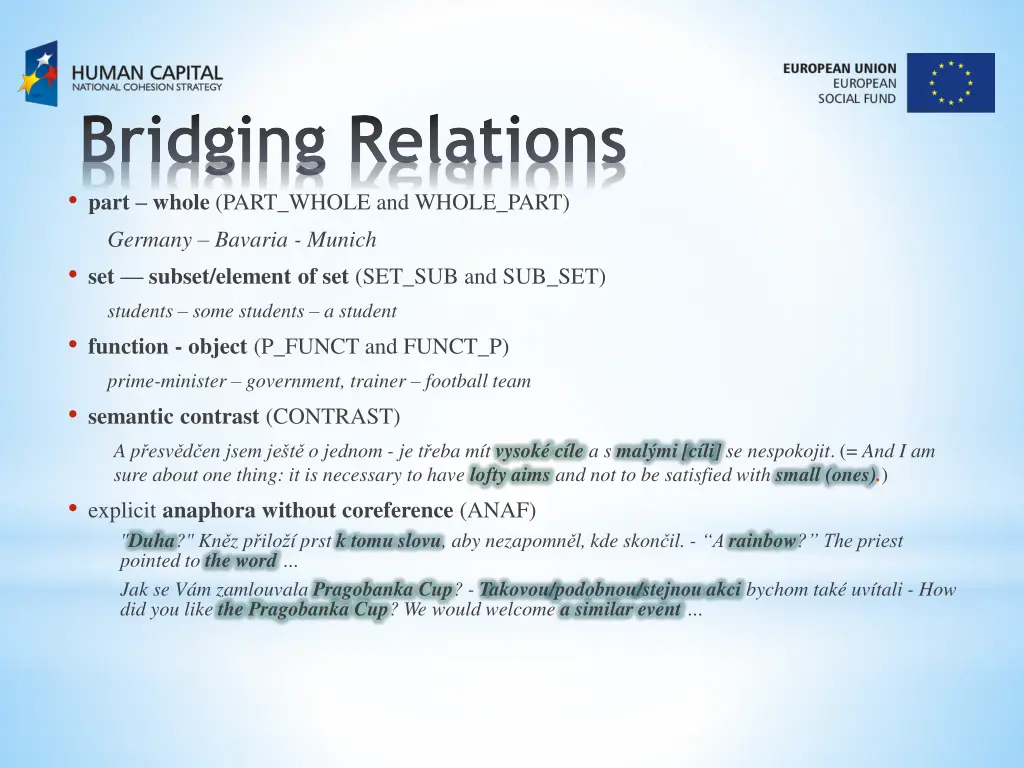 bridging relations part whole part whole 4