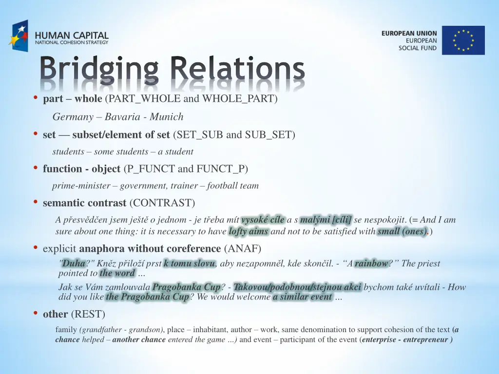 bridging relations part whole part whole 5