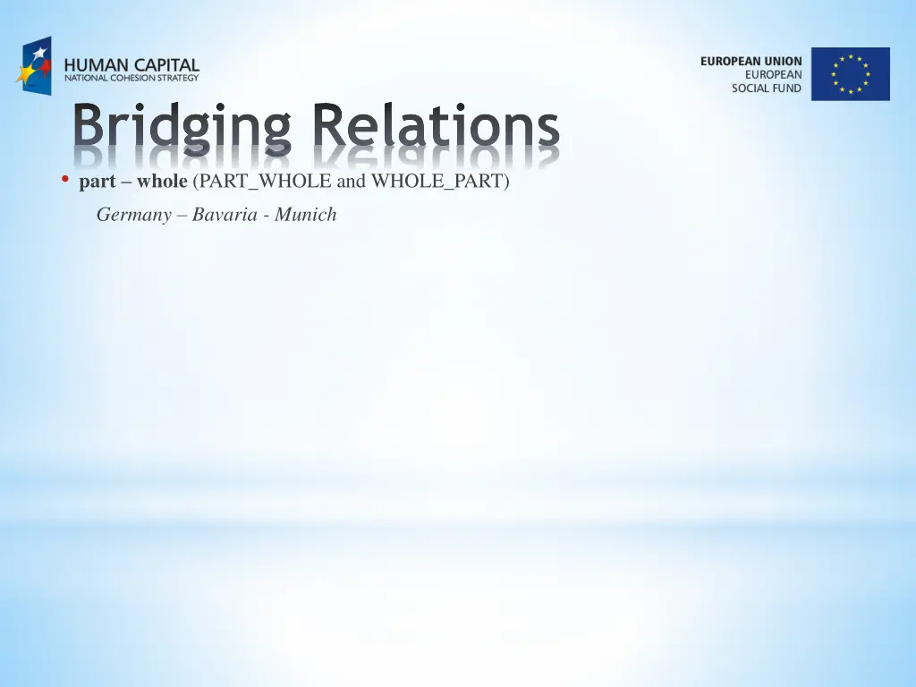 bridging relations part whole part whole