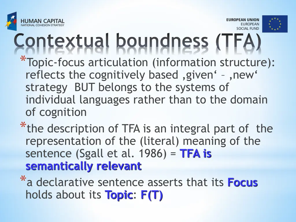 contextual boundness tfa topic focus articulation