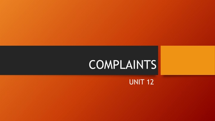 complaints