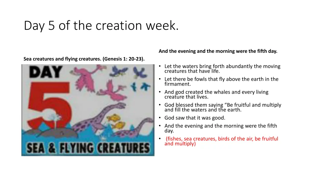 day 5 of the creation week