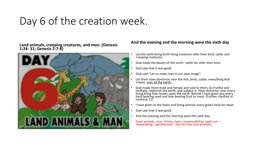 day 6 of the creation week