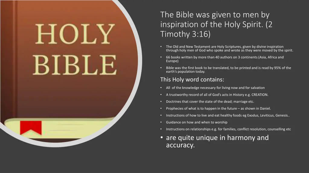 the bible was given to men by inspiration