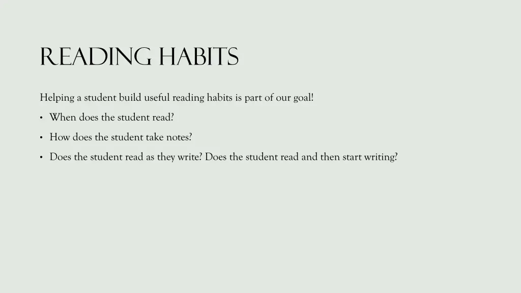 reading habits
