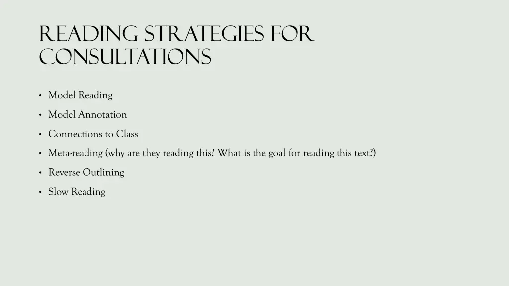 reading strategies for consultations
