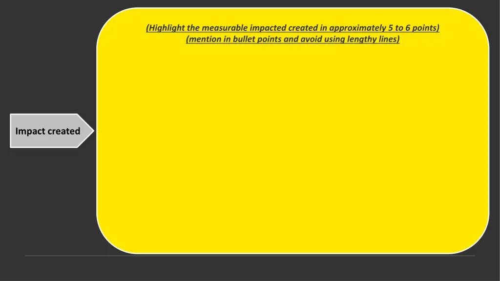 highlight the measurable impacted created