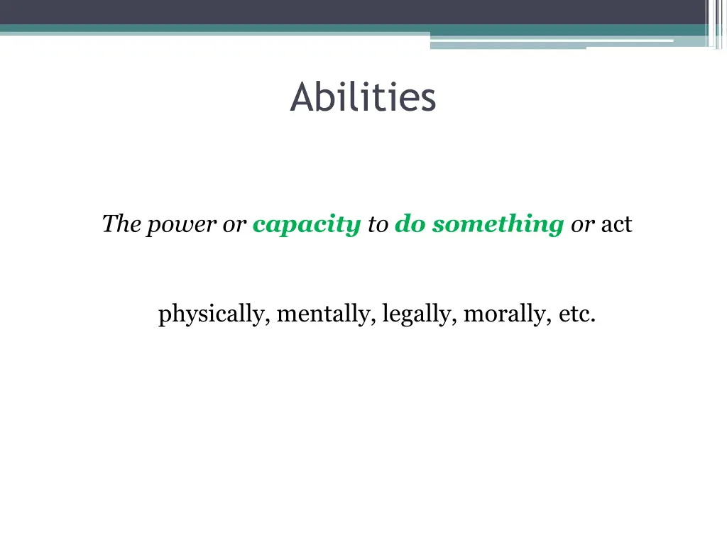 abilities