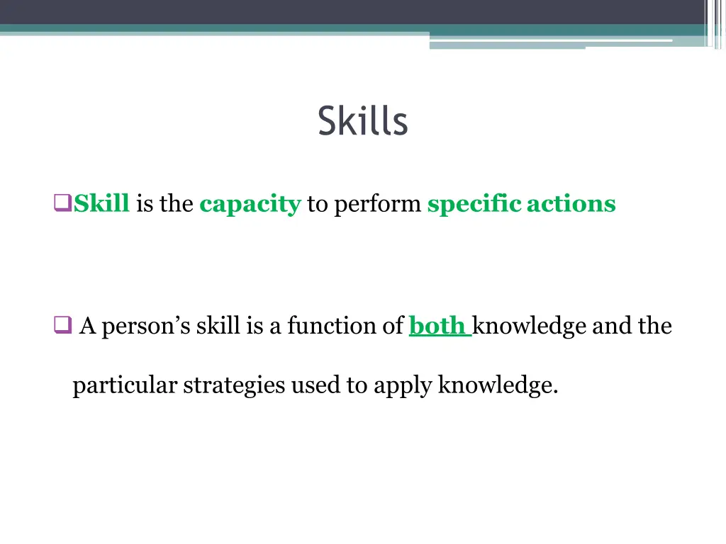 skills