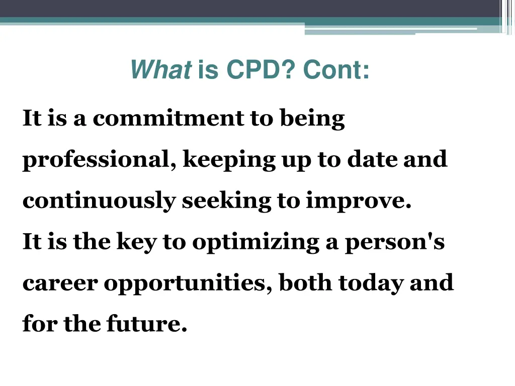 what is cpd cont