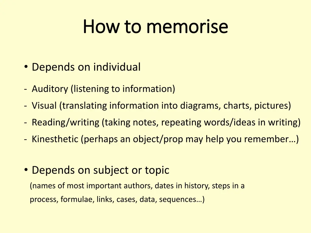how to memorise how to memorise