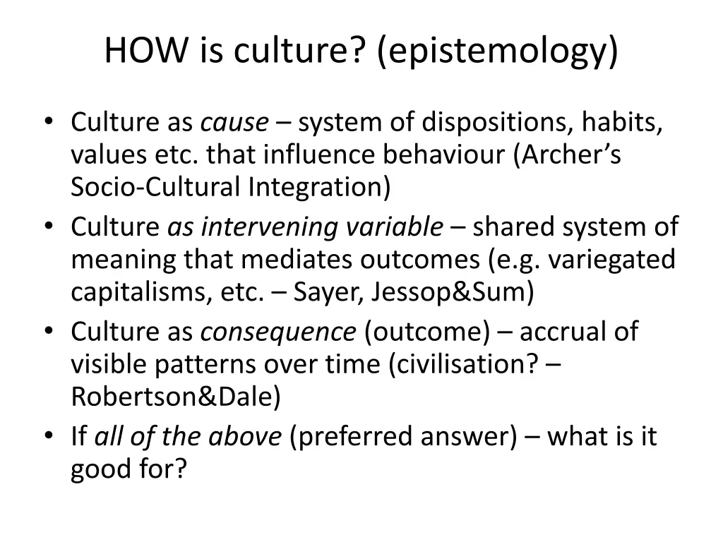 how is culture epistemology