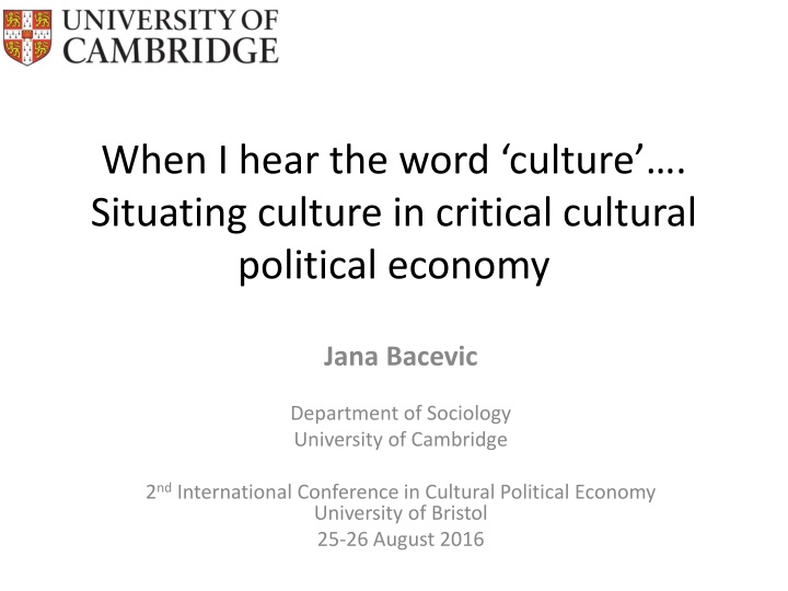 when i hear the word culture situating culture