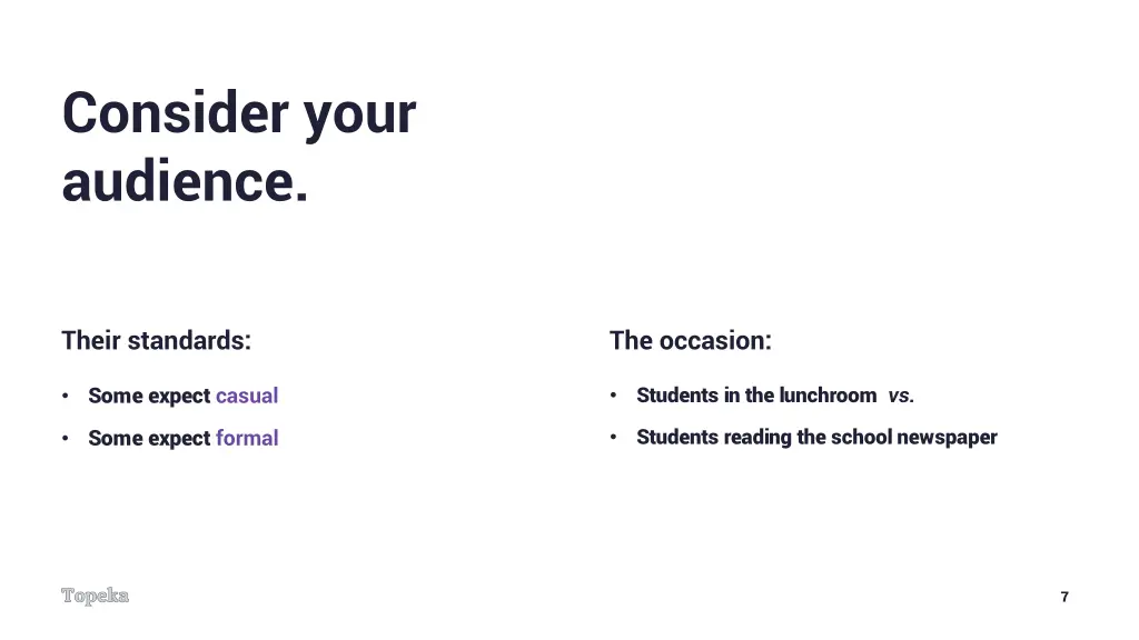consider your audience 1