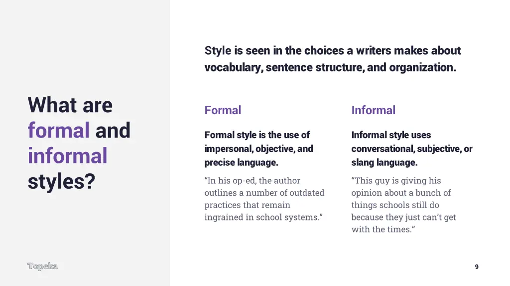 style is seen in the choices a writers makes