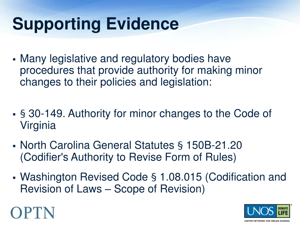 supporting evidence