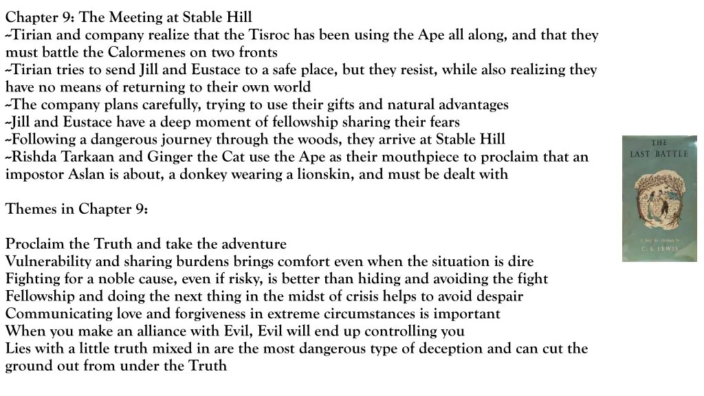 chapter 9 the meeting at stable hill tirian