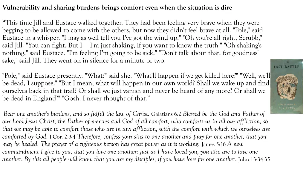 vulnerability and sharing burdens brings comfort
