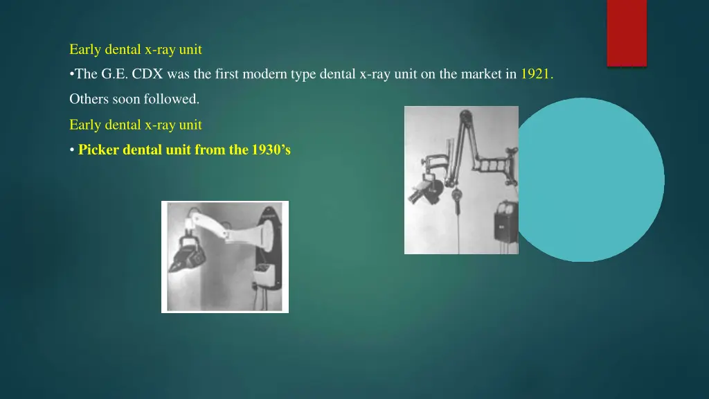early dental x ray unit