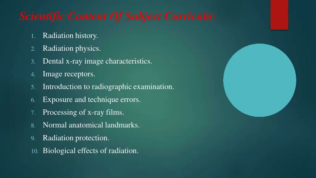 scientific content of subject curricula