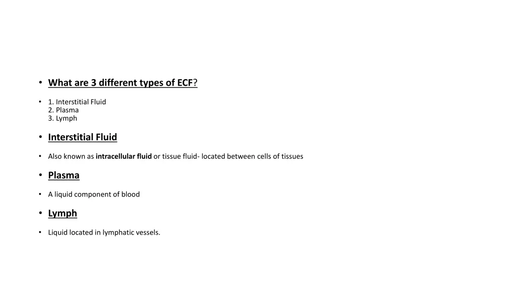what are 3 different types of ecf