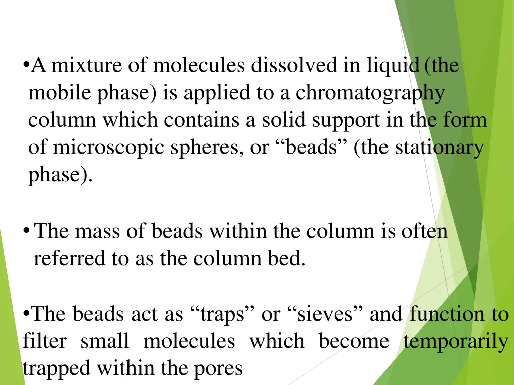 a mixture of molecules dissolved in liquid