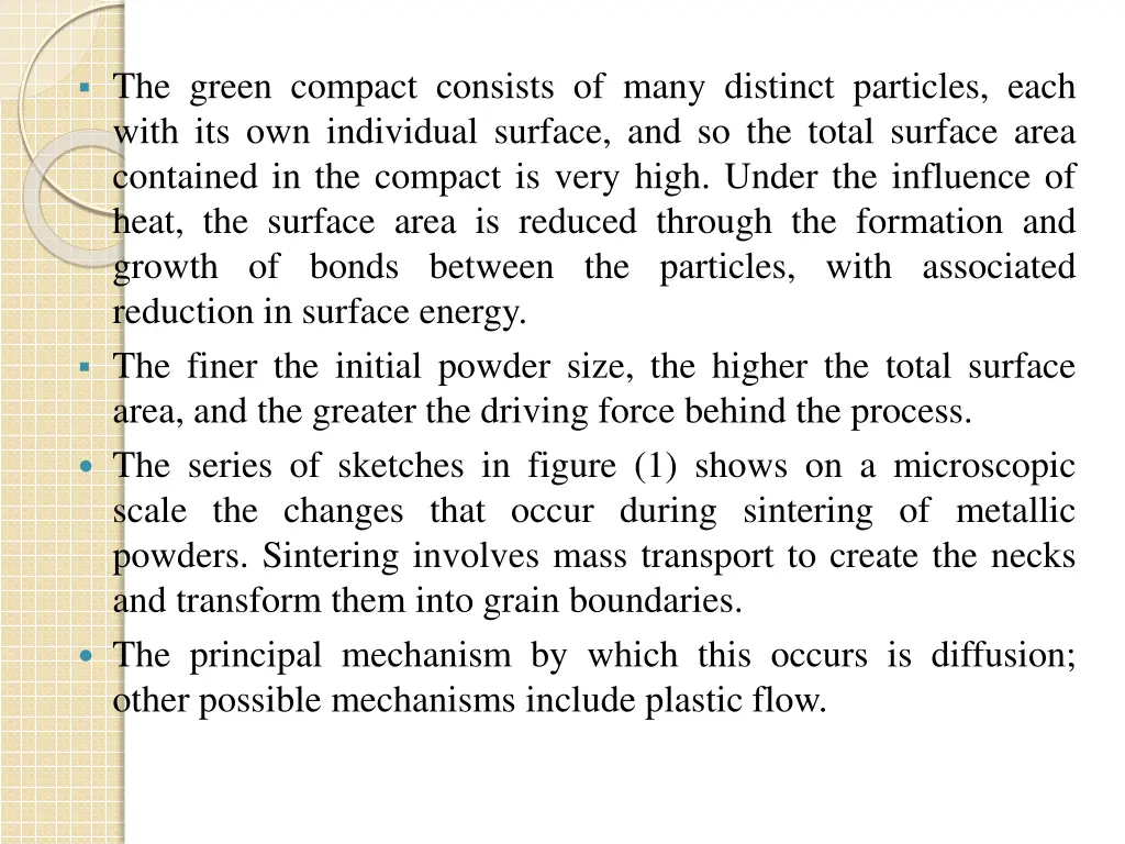the green compact consists of many distinct