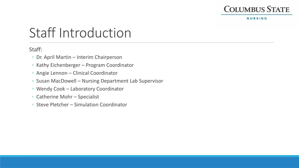 staff introduction