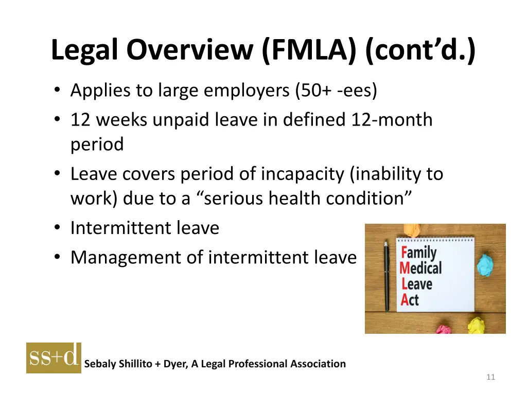 legal overview fmla cont d
