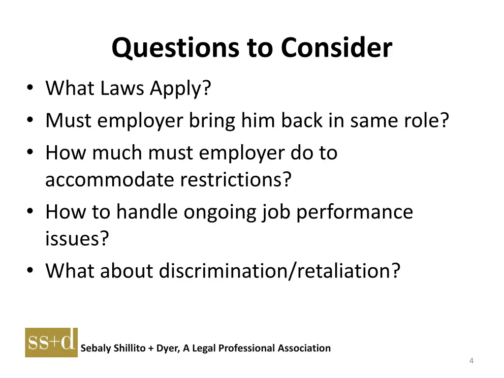 questions to consider what laws apply must