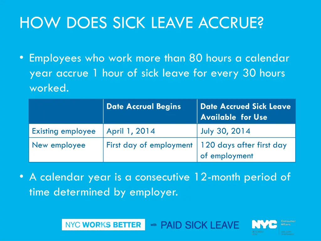 how does sick leave accrue