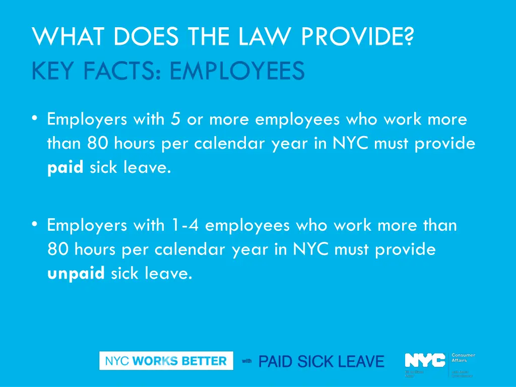 what does the law provide key facts employees