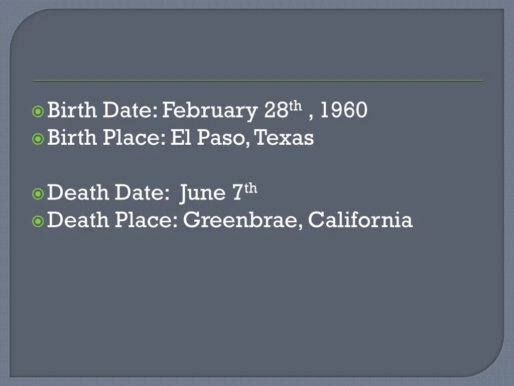 birth date february 28 th 1960 birth place
